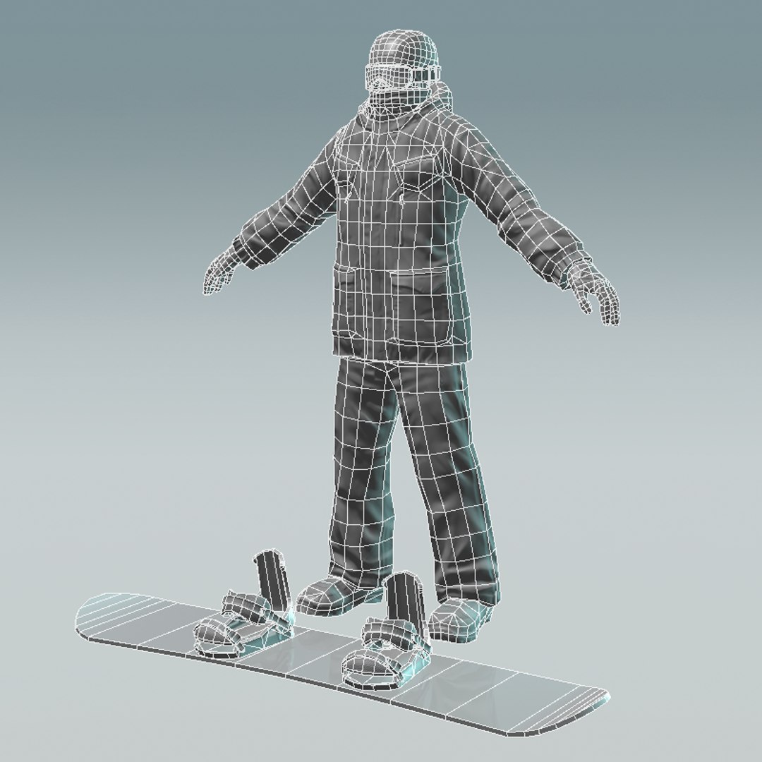 Snowboard Rigged 3d Max