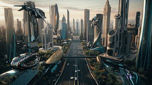 Dubai futuristic 3D model