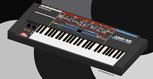 juno 106 roland synthesizer 3D model