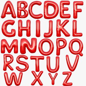 3D foil balloon letter model