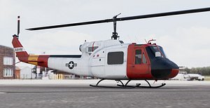 3D Bell UH-1 Huey 204B Helicopter Rescue