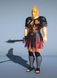 3D model gladiator king sword -