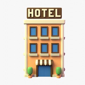 Hotel Building 3D illustration 3D