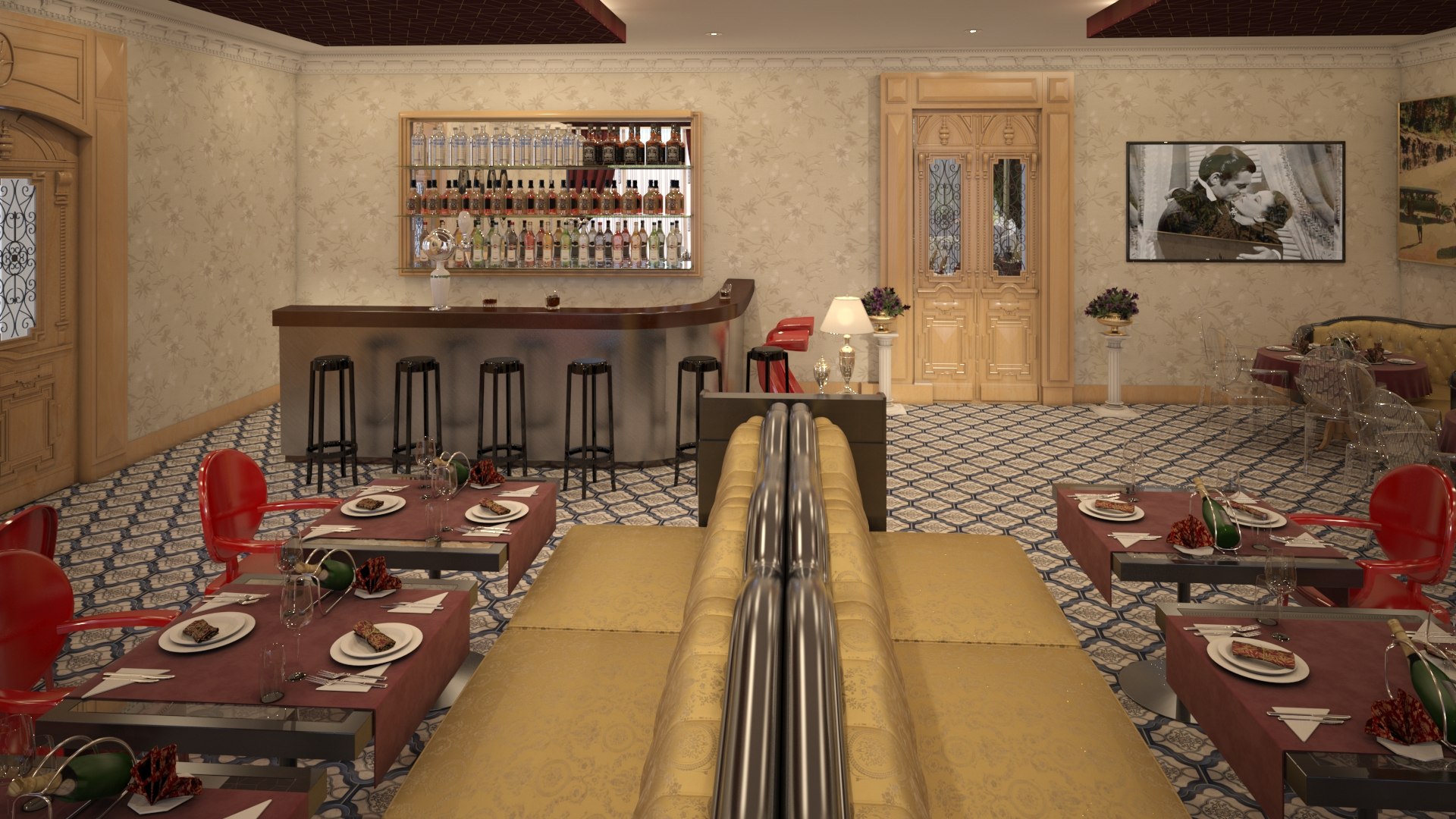 3D Classic Restaurant Bar Model - TurboSquid 1684086