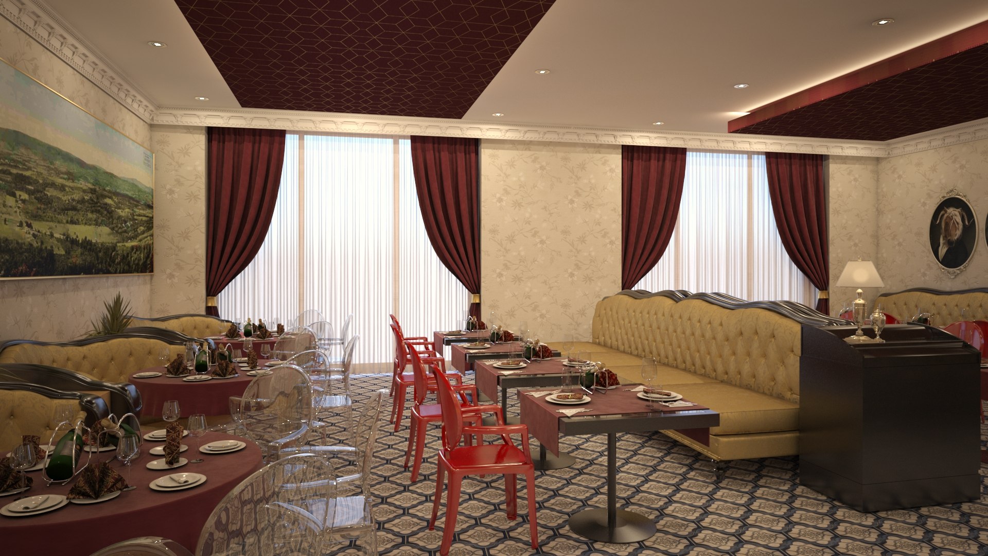 3D Classic Restaurant Bar Model - TurboSquid 1684086