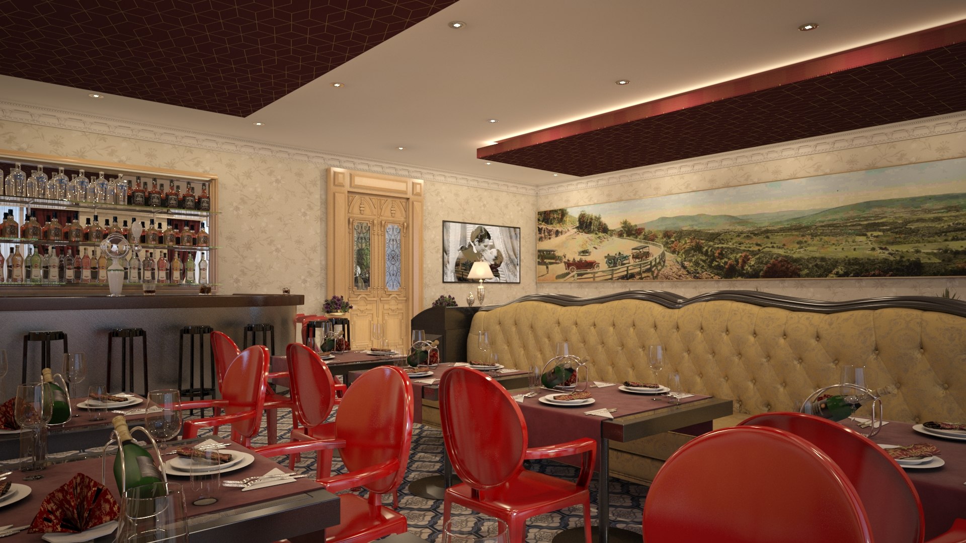 3D Classic Restaurant Bar Model - TurboSquid 1684086