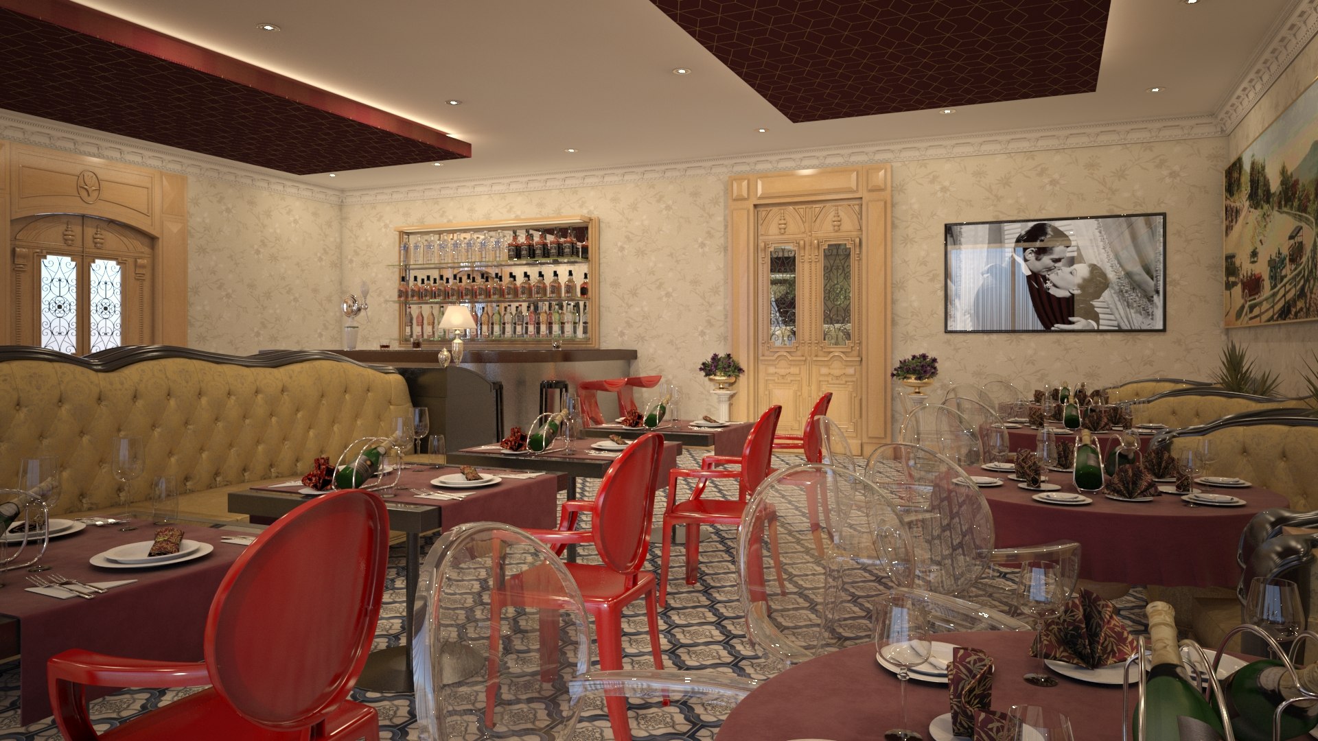 3D Classic Restaurant Bar Model - TurboSquid 1684086