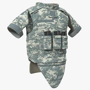 Tactical Military Vest Grey Camo 3D model