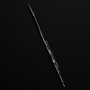 3D model flute music instrument