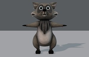 3D model raccoon v01 cartoon animal