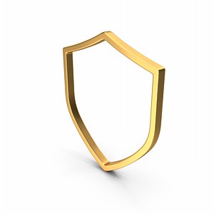 Shield Symbol Gold 3D model