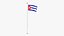 Cuba Flag Stand Pole Animated Loop