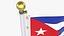 Cuba Flag Stand Pole Animated Loop