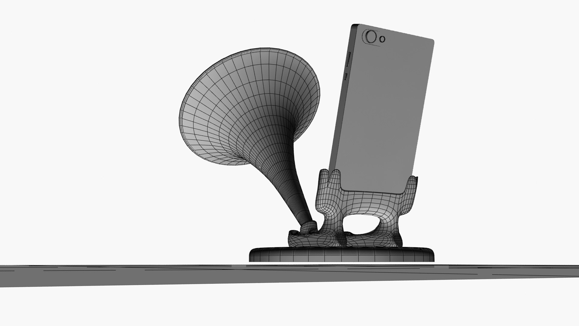 Cellphone sound magnifyer 3D model https://p.turbosquid.com/ts-thumb/d7/FiThoq/O0/wireframe1/jpg/1764946135/1920x1080/fit_q87/534ac9c22a5f7e21079820f39b0b0729154b7a31/wireframe1.jpg