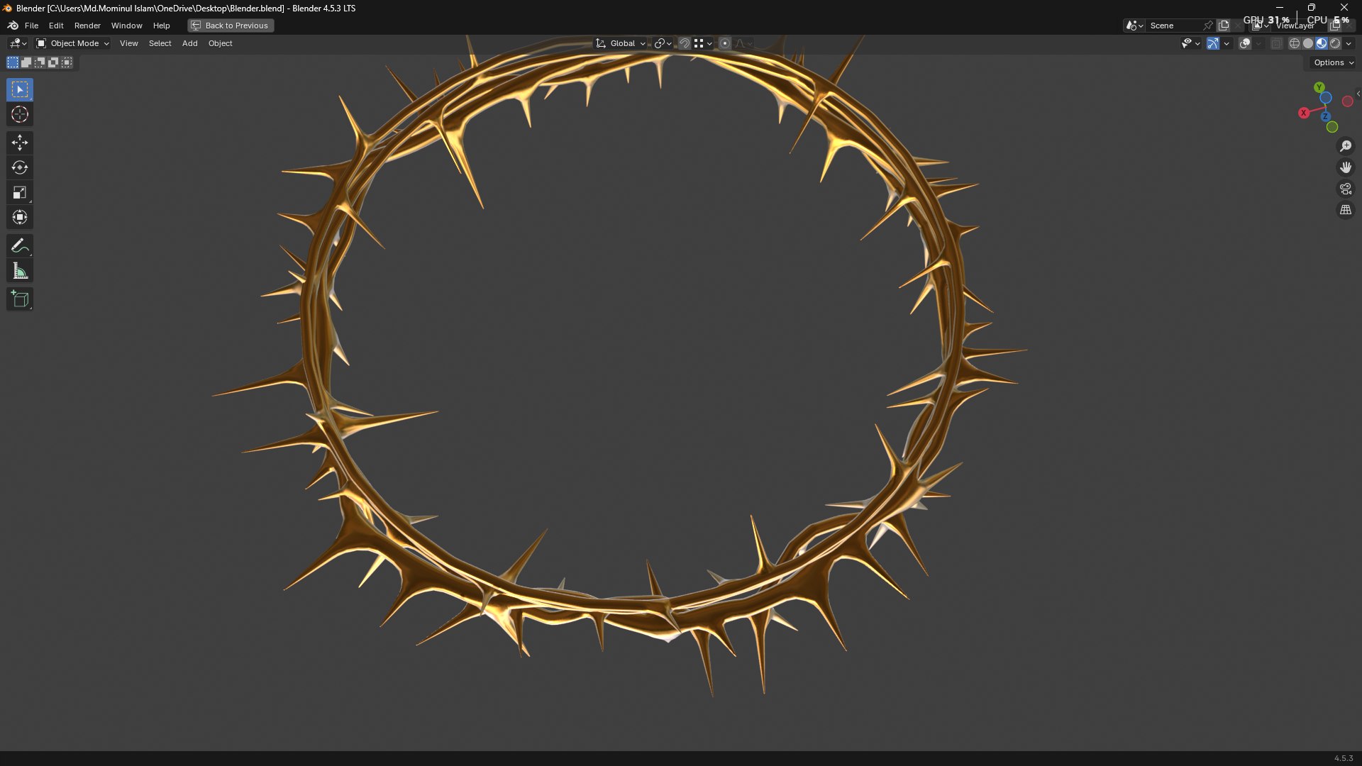 Gold Crown of Thorns PBR model https://p.turbosquid.com/ts-thumb/d7/GWMXw4/E1/screenshot20251008192325/png/1759929793/1920x1080/fit_q87/3a96683fecd2a020ea8915804aaef57a3b44a472/screenshot20251008192325.jpg