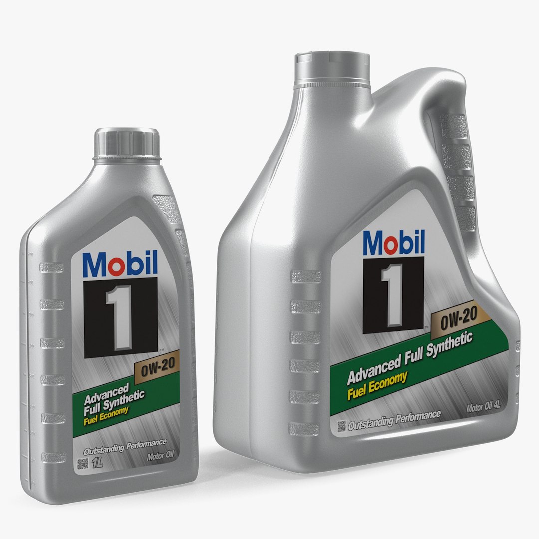 Mobil 1 Synthetic Oil Bottles 3D model preview