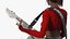 Dark Skin Woman with Roland AX Edge Keytar Rigged for Modo