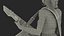 Dark Skin Woman with Roland AX Edge Keytar Rigged for Modo