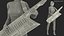 Dark Skin Woman with Roland AX Edge Keytar Rigged for Modo