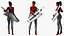 Dark Skin Woman with Roland AX Edge Keytar Rigged for Modo