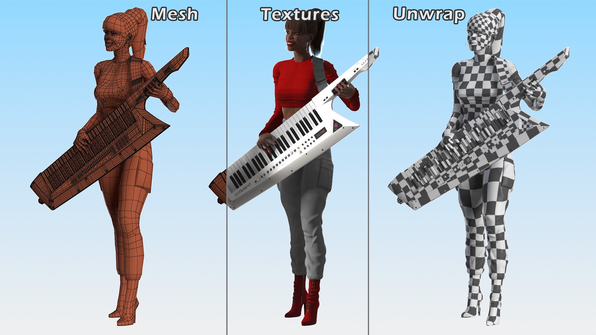 Dark Skin Woman with Roland AX Edge Keytar Rigged for Modo 3D https://p.turbosquid.com/ts-thumb/d7/GsU1VK/jL/darkskinwomanwithrolandaxedgekeytarriggedc4dmodel025/jpg/1630988779/1920x1080/fit_q87/ea1d56badf072aae6616a8b6238959ab95e7ab0f/darkskinwomanwithrolandaxedgekeytarriggedc4dmodel025.jpg