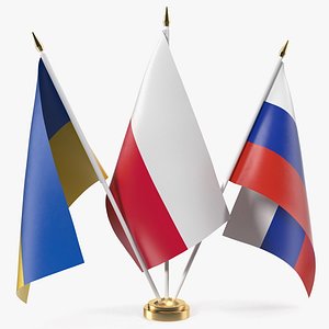 Table Flags Russia Ukraine Poland