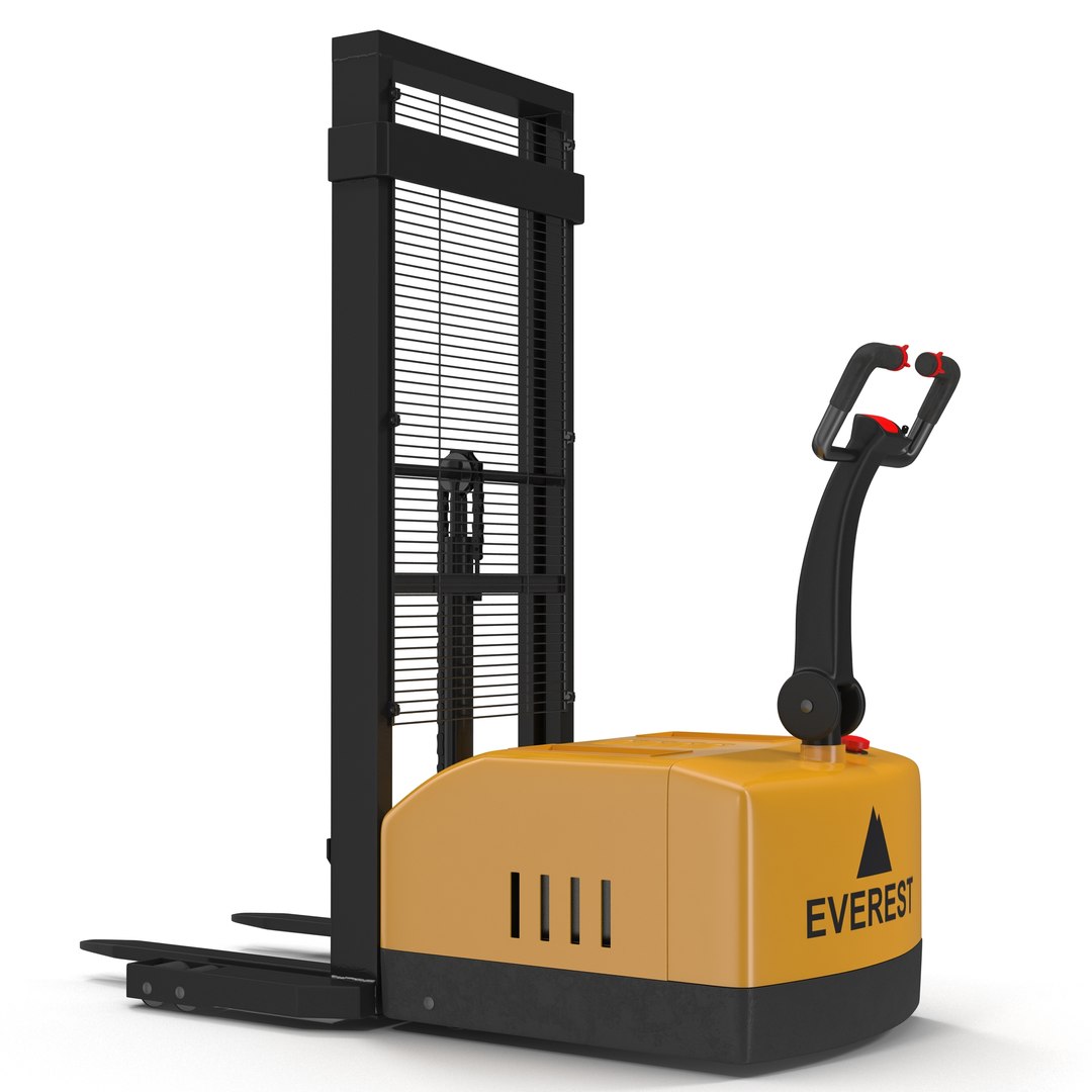 Electric Walkie Stacker Yellow 3D Model 3D model preview