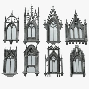 3D gothic windows
