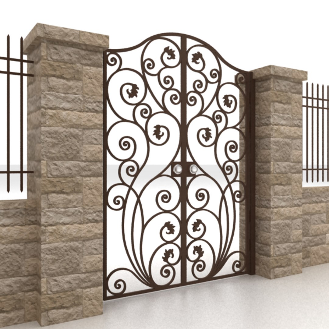 3d Model Metal Gate Fence
