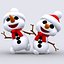 crazy dancing snowmen - 3d 3ds