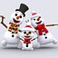 crazy dancing snowmen - 3d 3ds