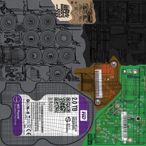 modelo 3d Cuatro componentes de hardware de computadora - TurboSquid ...