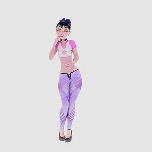 3D Princess Verachantesse Musical Girl - Female Rigged Character model
