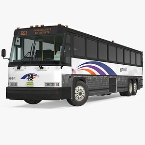 Intercity Bus MCI D4500 Rigged 3D Model