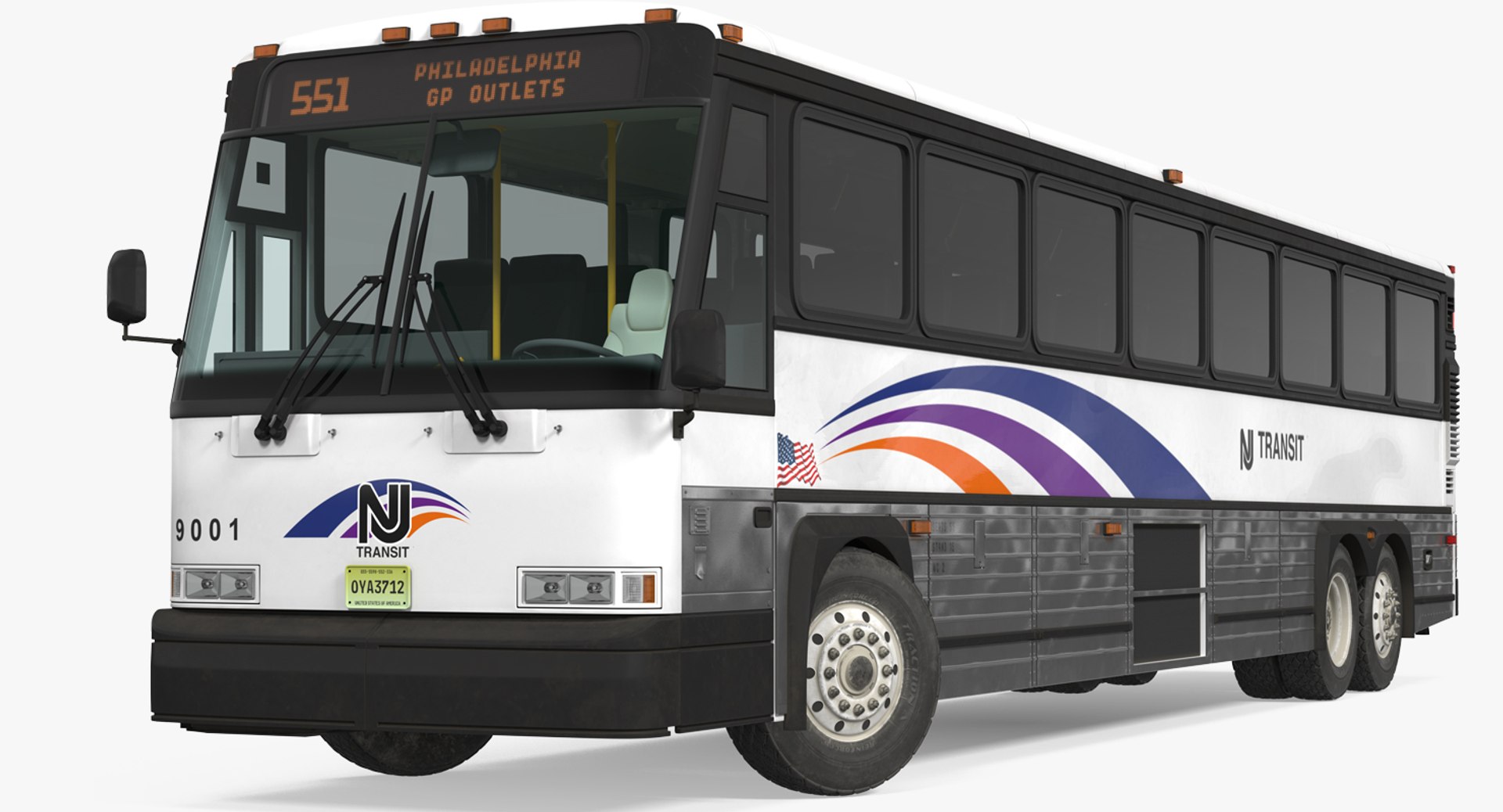 Intercity Bus MCI D4500 Rigged 3D Model 3D model preview