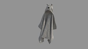Cute Bathrobes with Hood 3D model