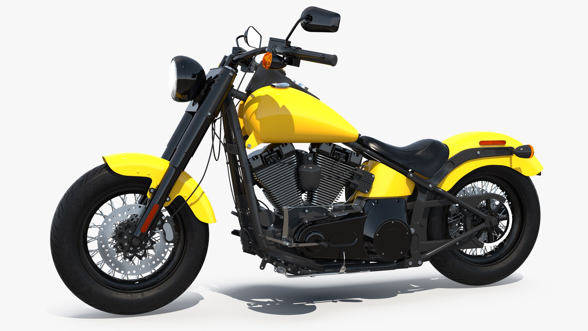 Softail Motorcycle Rigged 3D model preview