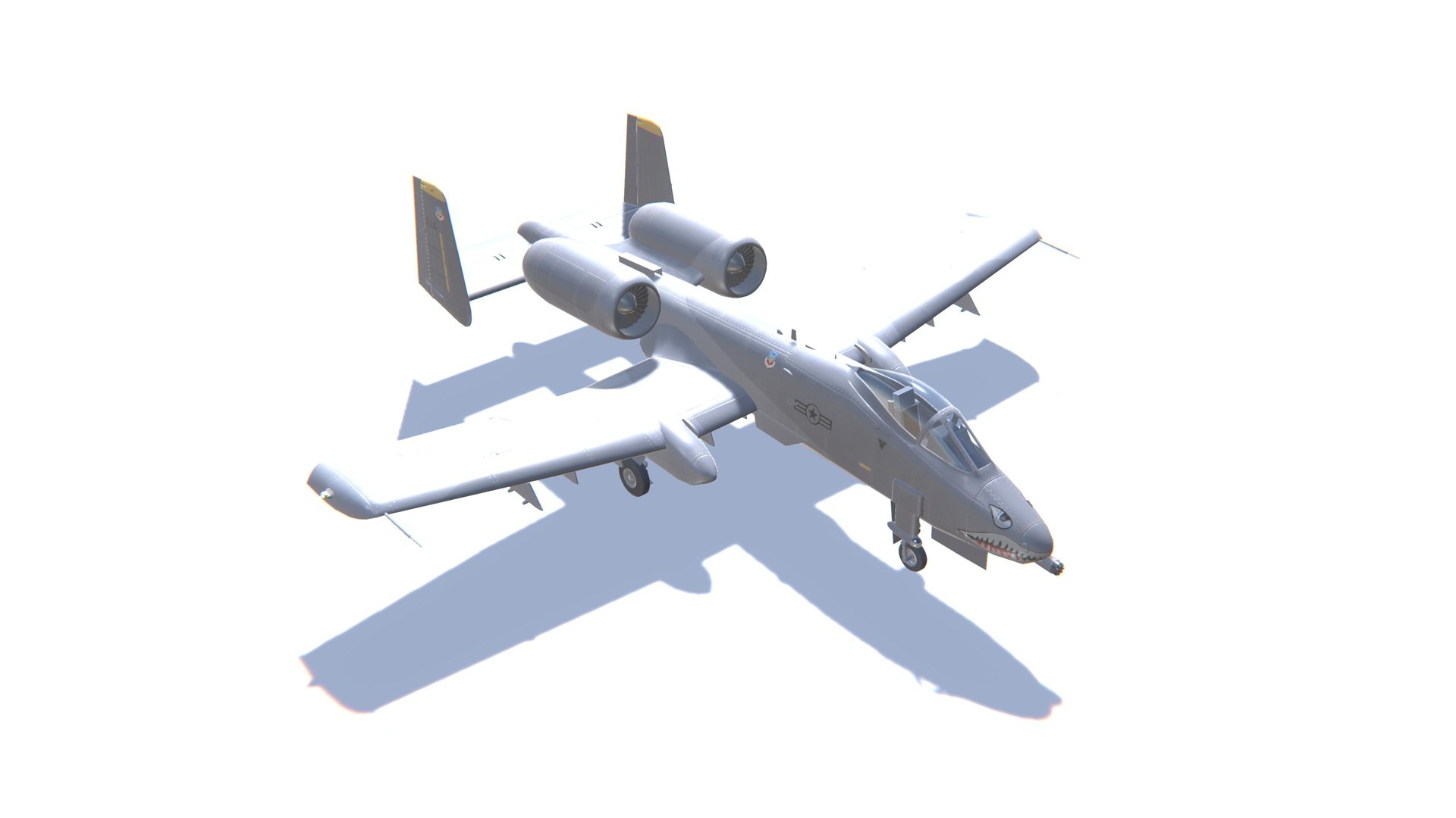3D model A-10 Thunderbolt Jet Fighter Aircraft Low-poly 3D model https://p.turbosquid.com/ts-thumb/d7/sARpUl/06/screenshot75/jpg/1634059185/1920x1080/fit_q87/dc87db5aec364a8b5e62868e8d98fab2c9566538/screenshot75.jpg