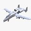 A-10 Thunderbolt Jet Fighter Aircraft Low-poly 3D model
