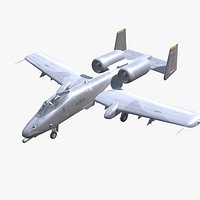A-10 Thunderbolt Jet Fighter Aircraft Low-poly 3D model