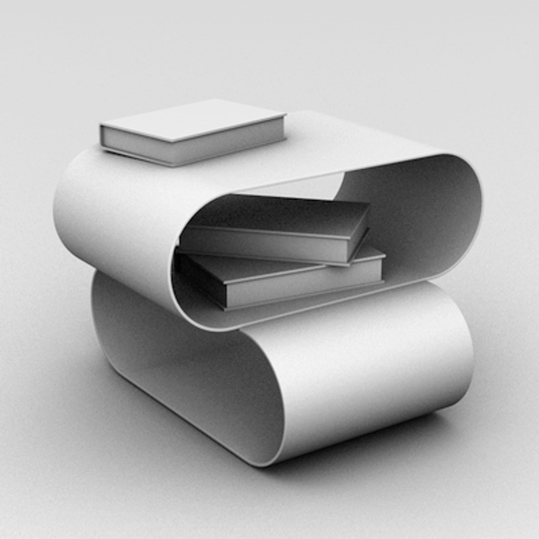 modern sofa table books 3d model
