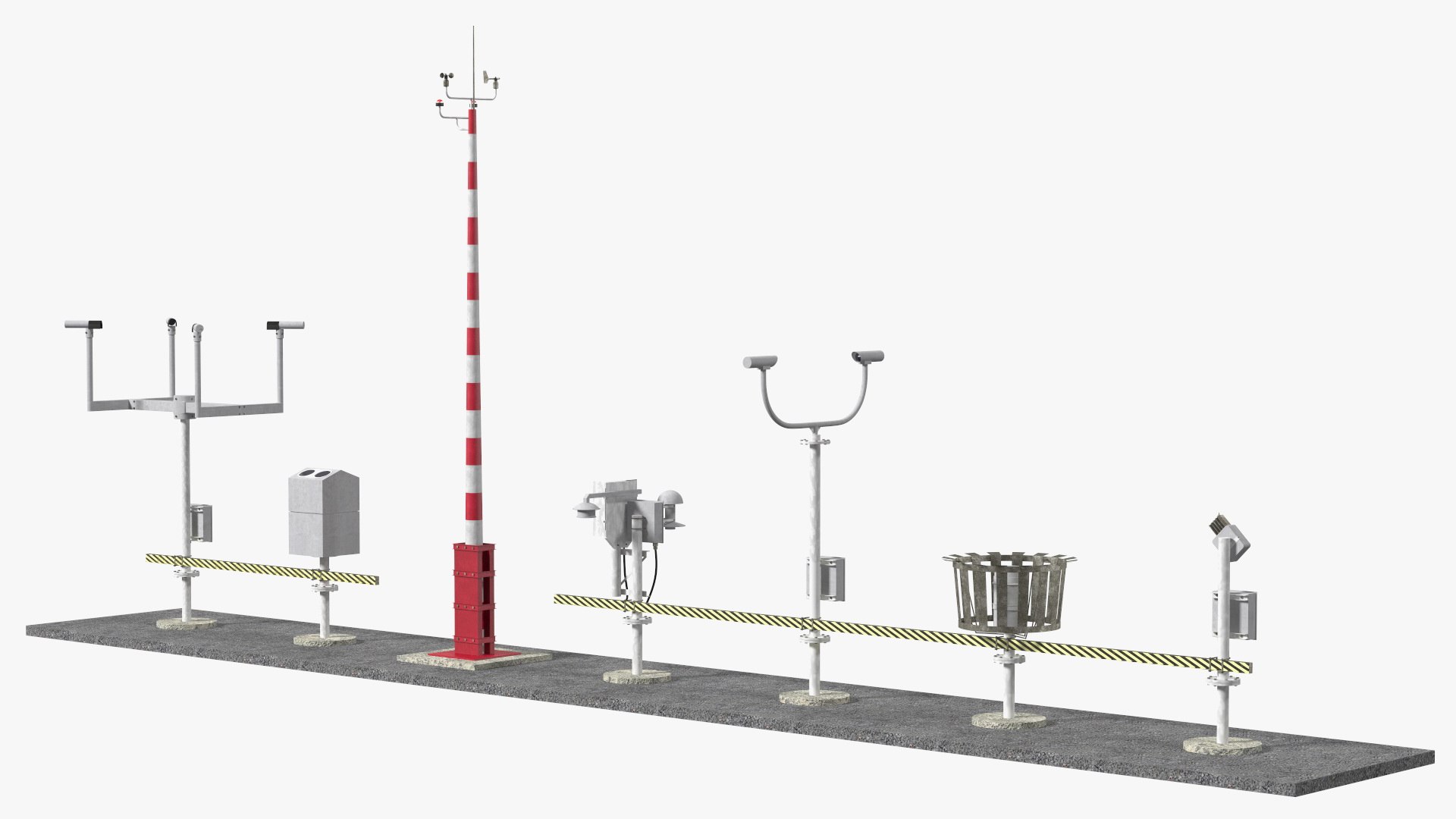 Automated Weather Observation System AWOS Set 3D model preview