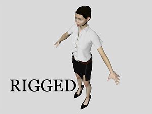 White  Formal Dress Rigged