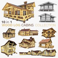 Wood Log Houses 10 in 1 Collection