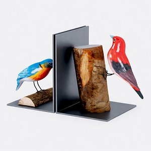 Book Holder Bookend Decorative Interior Prop 3D Model 3D