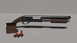 3D sawn shotgun animation