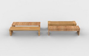 3D Beam Bench 02 3D model