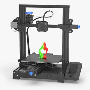 Desktop 3D Printer with Printed Figurine Black