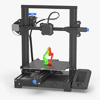 Desktop 3D Printer with Printed Figurine Black