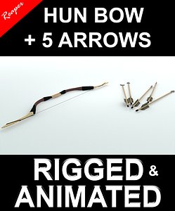 Hun bow & arrows